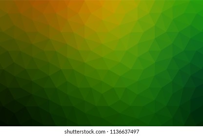 Dark Green, Red vector triangle mosaic cover. Shining colorful illustration with triangles. Triangular pattern for your design.