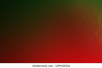 Dark Green, Red vector triangle mosaic template. Colorful illustration in abstract style with gradient. Completely new design for your business.