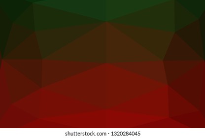 Dark Green, Red vector triangle mosaic cover. Brand new colorful illustration in with gradient. Brand new design for your business.