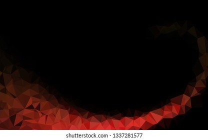 Dark Green, Red vector triangle mosaic cover. Glitter abstract illustration with an elegant design. Brand new design for your business.
