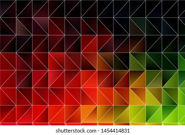 Dark Green, Red vector triangle mosaic texture. Creative illustration in halftone style with triangles. Textured pattern for your backgrounds.