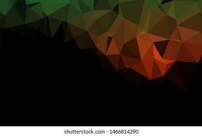 Dark Green, Red vector triangle mosaic cover. Triangular geometric sample with gradient.  Completely new design for your business.