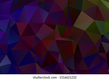 Dark Green, Red vector triangle mosaic texture. Polygonal abstract illustration with gradient. Template for cell phone's backgrounds.