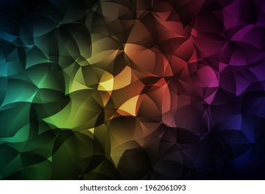 Dark Green, Red vector triangle mosaic background. A sample with polygonal shapes. Brand new design for your business.