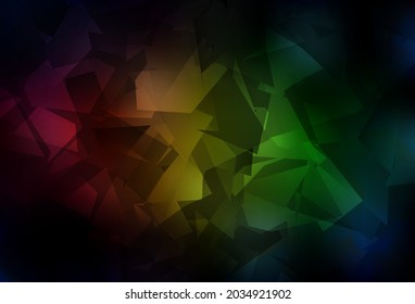 Dark Green, Red vector triangle mosaic background. Elegant bright polygonal illustration with gradient. Template for cell phone's backgrounds.