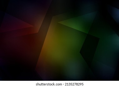 Dark Green, Red vector triangle mosaic template. Shining polygonal illustration, which consist of triangles. Best triangular design for your business.