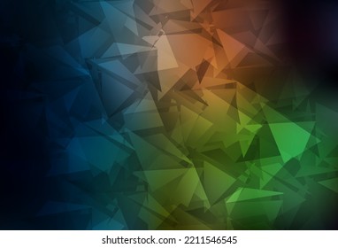 Dark Green, Red vector triangle mosaic template. Shining polygonal illustration, which consist of triangles. Template for cell phone's backgrounds.