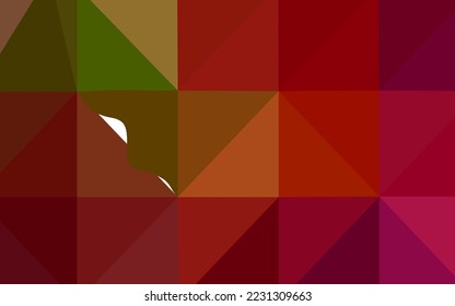 Dark Green, Red vector triangle mosaic template. A sample with polygonal shapes. Textured pattern can be used for background.
