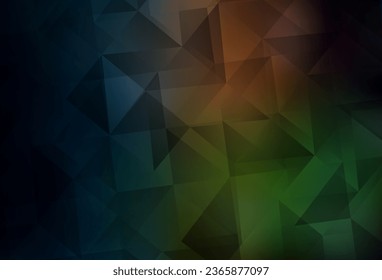 Dark Green, Red vector triangle mosaic template. Polygonal abstract illustration with gradient. Template for cell phone's backgrounds.
