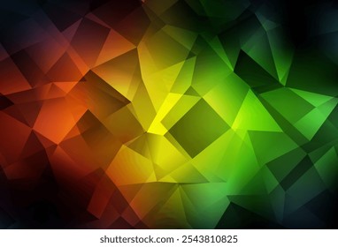 Dark Green, Red vector triangle mosaic template. Polygonal abstract illustration with gradient. A completely new design for your leaflet.