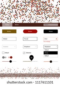Dark Green, Red vector ui kit with dots. Colorful Style guide with circles on abstract background. Beautiful layout for websites, landing pages.