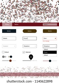 Dark Green, Red vector ui kit with dots. Decorative ui kit design in abstract style with colorful dots. This sample is for your website.