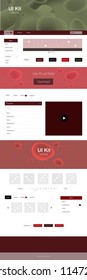 Dark Green, Red vector ui kit with bubble shapes. Colorful illustration in abstract memphis style with gradient. Beautiful layout for websites, landing pages.