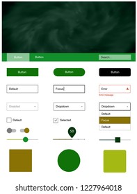 Dark Green, Red vector ui ux kit with space stars. Decorative ui kit design in abstract style with colorful sky. Modern template for your landing page.