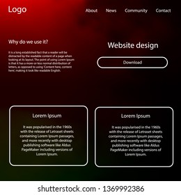 Dark Green, Red vector ui ux kit with space stars. Simple Material Design Kit with colorful clouds in header. This template you can use for websites.