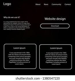 Dark Green, Red vector ui ux kit with space stars. Colorful Style guide with stars on abstract background. Modern template for your landing page.