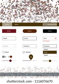 Dark Green, Red vector wireframe kit with dots. Colorful Style guide with circles on abstract background. This template you can use for websites.