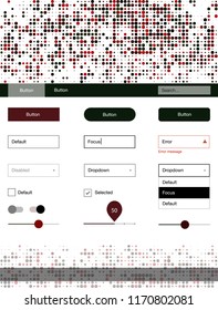 Dark Green, Red vector wireframe kit with dots. Colorful Style guide with circles on abstract background. Modern template for your landing page.
