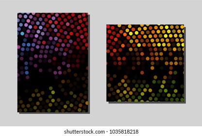 Dark Green, Redvector brochure for ui, ux design. Glitter abstract design concept with text box. Completely new template for your brand book.
