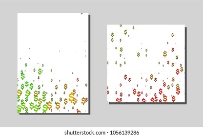 Dark Green, Redvector cover for Envelopes. Blurred decorative design in abstract style with textbox. Pattern for beautiful business cards, folders.