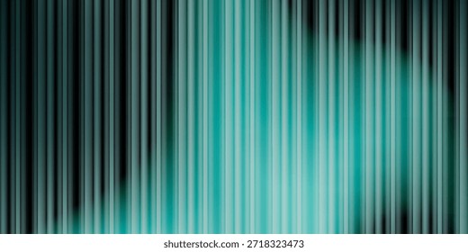 Textura de vidrio acanalado verde oscuro con ondas de Vertical brillantes y reflejos degradados en diseño de fondo abstracto bg.
