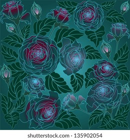 dark green roses background