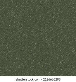 Dark Green Scratched Backcloth. Grunge Fabric Texture. Seamless Pattern.