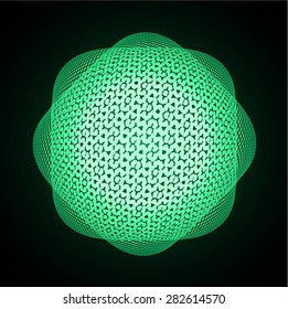 Dark green Shining atom scheme. Vector illustration. dark background. digital. infographics. Abstract Technology background for computer graphic website internet