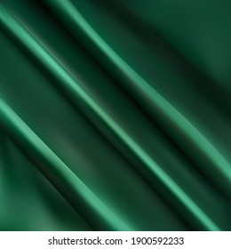 Dark green silk fabric. Textiles, beauty and fashion