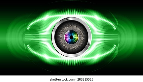 Dark green silver Abstract light lamps background for Technology computer graphic website internet business. Vector illustration.Spot Effect. neon, Spotlights. eye. eyeball. bright. grow
