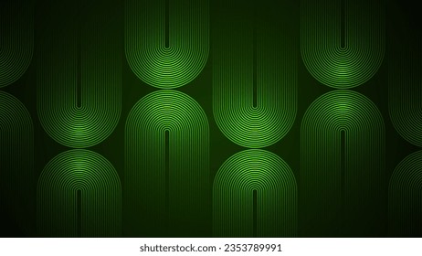 Fondo abstracto sencillo de color verde oscuro con líneas de un estilo geométrico curvado como elemento principal.