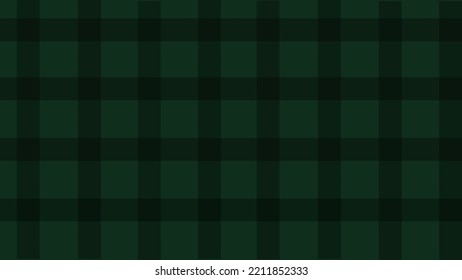 Dark green simple plaid flannel background vector illustration.