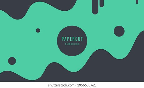 Dark Green Slime With Sooth Curves Background. Good For Banner, Web Material, Wallpaper Or Presentation Template.