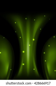 Dark green smooth abstract wavy background. Vector illustration