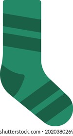 Dark green sock, illustration, vector on a white background.
