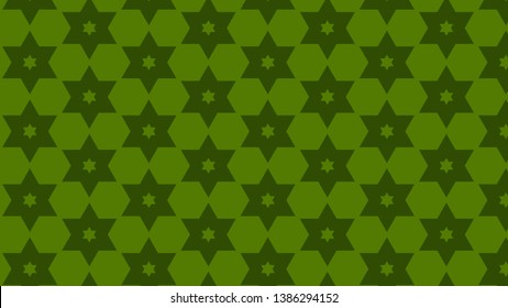 Dark Green Stars Pattern Vector Graphic