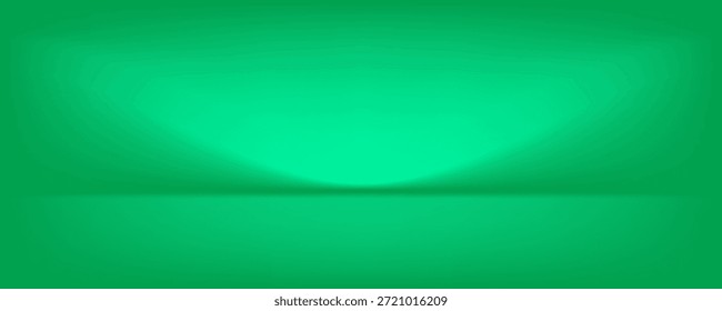 Dunkelgrünes Studiozimmer. 3D-Hintergrund für Produktpräsentation. Minimale Wandszene. Schaukasten, Promotion-Anzeige. Vektorgrafik