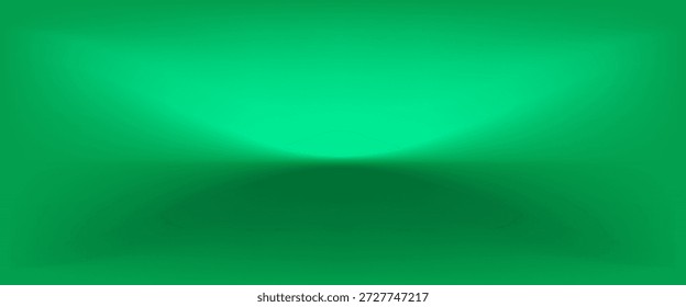 Quarto de estúdio verde escuro. Fundo 3d para apresentação do produto. Mínima cena de parede. Exibição de apresentação, promoção. Ilustração vetorial

