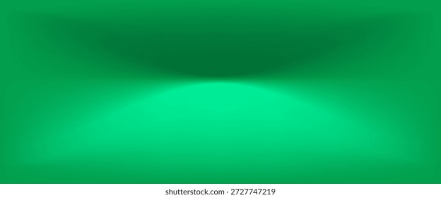 Quarto de estúdio verde escuro. Fundo 3d para apresentação do produto. Mínima cena de parede. Exibição de apresentação, promoção. Ilustração vetorial


