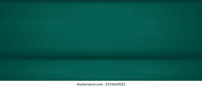 Dark green studio room. Limbo abstract background. 3d backdrop for product presentation. Minimal wall scene. Showcase, promotion display.