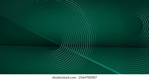 Dark green studio room. Limbo abstract background. 3d backdrop for product presentation. Minimal wall scene. Showcase, promotion display. Vector stage mockup