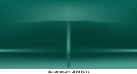 Dark green studio room. Limbo abstract background. 3d backdrop for product presentation art