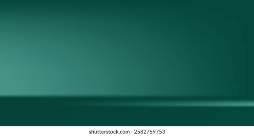 Dark green studio room. Limbo abstract background. 3d backdrop for product presentation art