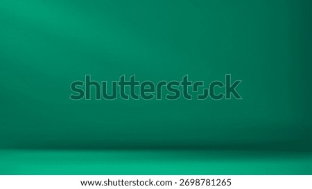 Dark green studio room. Limbo abstract background. 3d backdrop for product presentation. Minimal wall scene. Showcase, promotion display. Vector mockup illustration New year, Christmas design