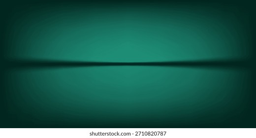 Dark green studio space. Abstract Limbo background. 3D background for product presentation. Minimalist wall view