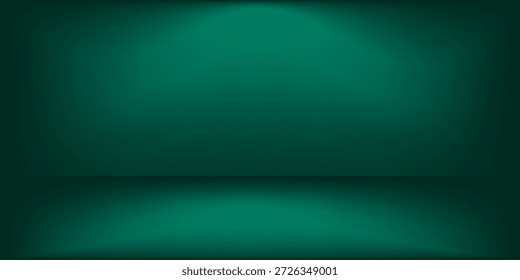 Espacio de estudio verde oscuro. Fondo Abstractas del limbo. Fondo 3D para la presentación del producto. Vista de pared minimalista.