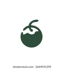 Dark green stylized fruit graphic