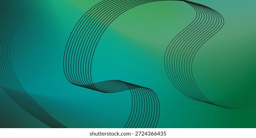 Fondo de tela de gamuza verde oscuro con textura de terciopelo mate líneas de arte moderno gradiente de onda