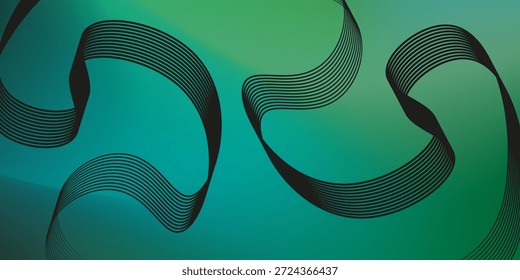Fondo de tela de gamuza verde oscuro con textura de terciopelo mate líneas de arte moderno gradiente de onda