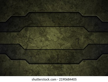 Dark Green Technology Abstract Background With Ancient Grunge Texture. Geometric Concept Vector Design